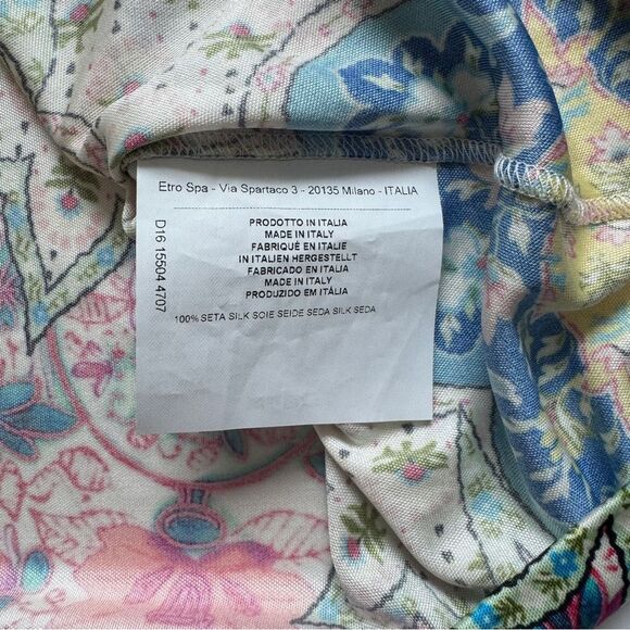 Etro Paisley Multicolor Silk Blouse Size 42/Medium NWOT - Picture 7 of 7